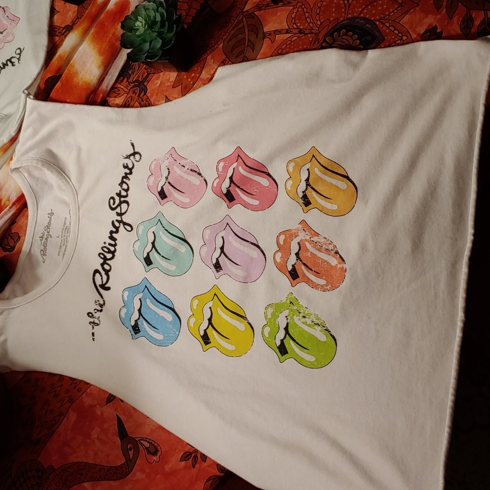 The Rolling Stones White/Multicolored Tank Top